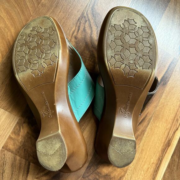 Dromedaries Blue Silver Leather Resort Sandals Size 38 - Picture 6 of 7